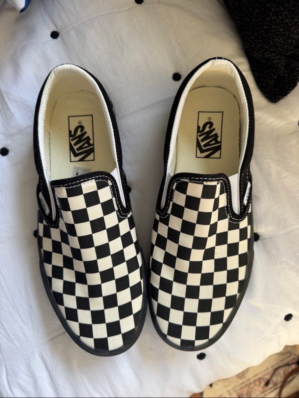 Come on and get in the Vans ....Slip-On Checkerboard Sneakers -